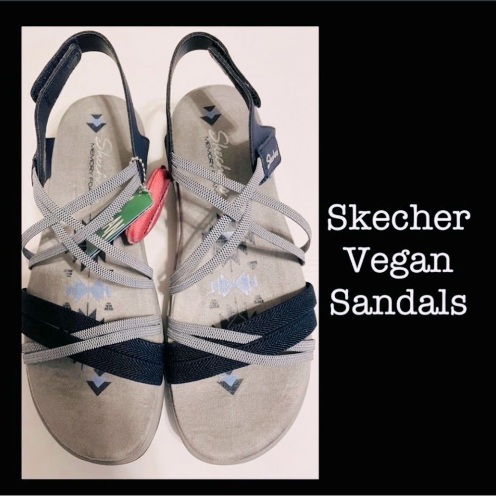 Skechers Reggae Slim Takes Two Vegan Sandals Size 8